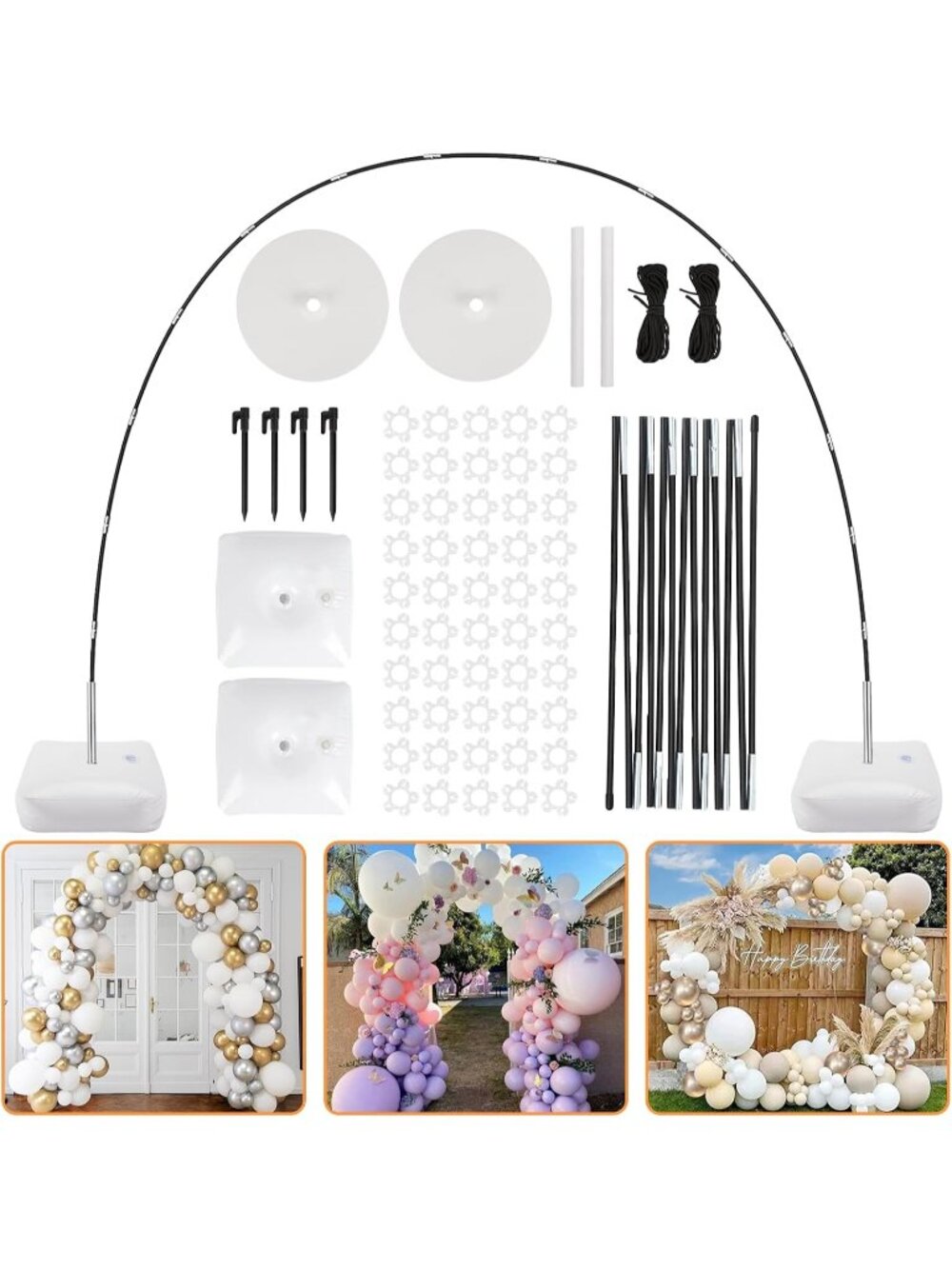 New Balloon Arch Kit, 8ft Tall & 9ft Wide Adjustable Balloon Arch